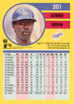 Alfredo Griffin  baseball card collectible - Main Image 2