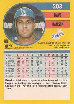 Dave Hansen  baseball card collectible - Main Image 2
