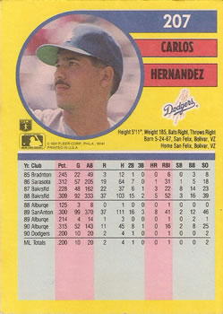 Carlos Hernandez  baseball card collectible - Main Image 2