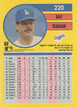 Ray Searage  baseball card collectible - Main Image 2