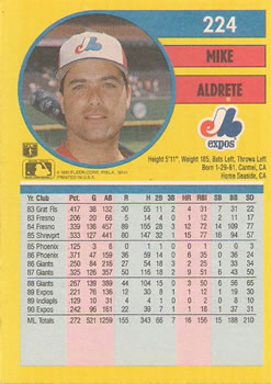 Mike Aldrete  baseball card collectible - Main Image 2