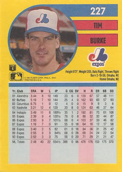Tim Burke  baseball card collectible - Main Image 2