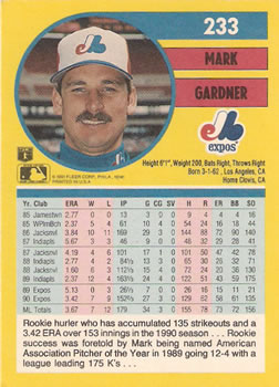 Mark Gardner  baseball card collectible - Main Image 2
