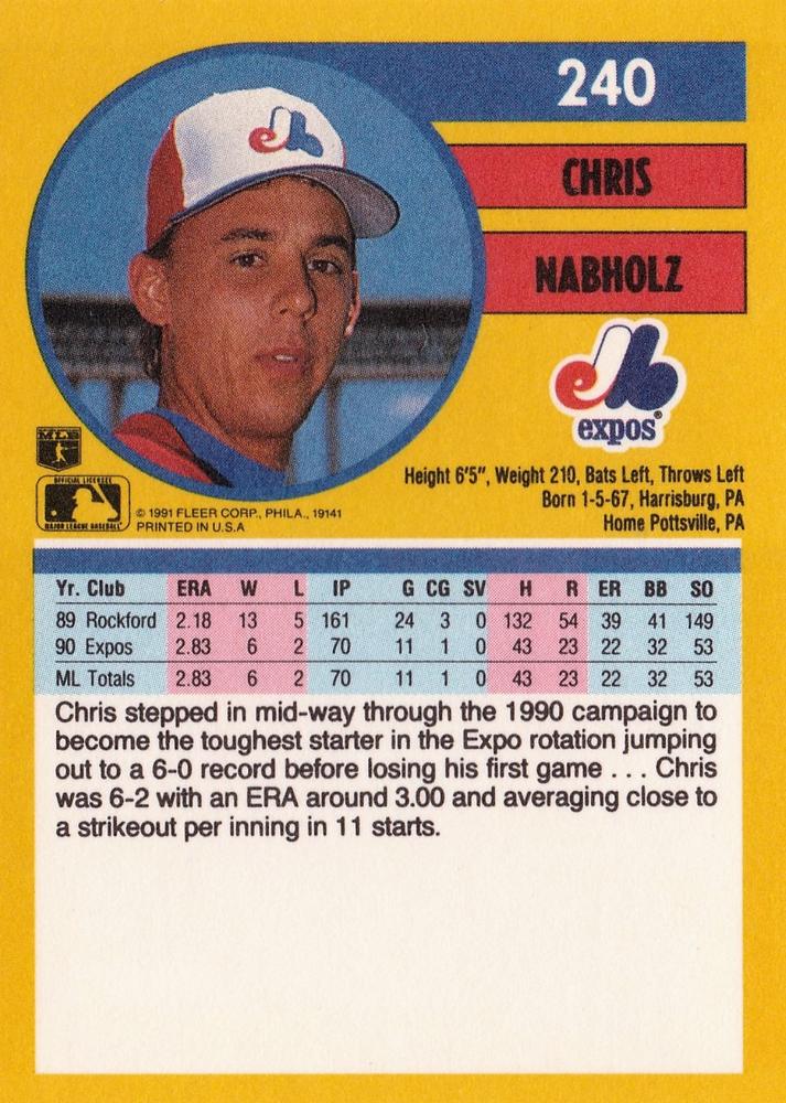 Chris Nabholz  baseball card collectible - Main Image 2