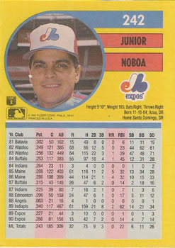 Junior Noboa  baseball card collectible - Main Image 2