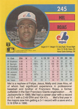 Mel Rojas  baseball card collectible - Main Image 2