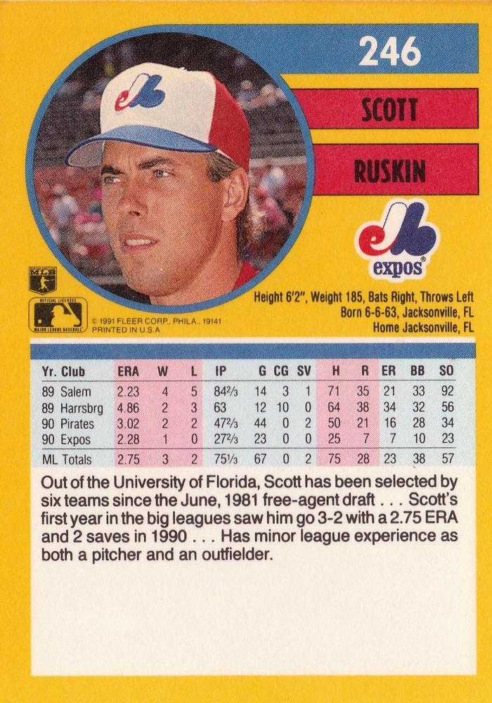Scott Ruskin  baseball card collectible - Main Image 2