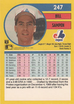 Bill Sampen  baseball card collectible - Main Image 2
