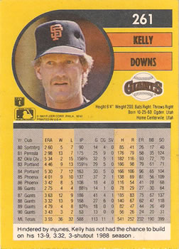 Kelly Downs  baseball card collectible - Main Image 2