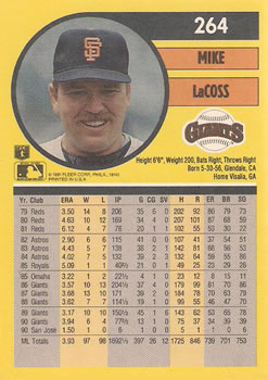 Mike LaCoss  baseball card collectible - Main Image 2