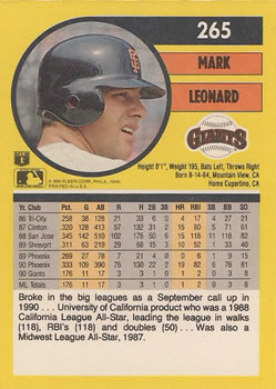 Mark Leonard  baseball card collectible - Main Image 2