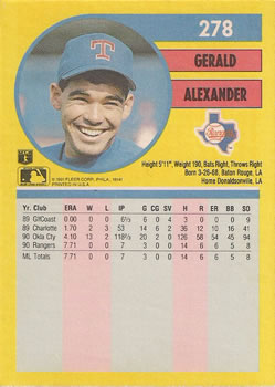 Gerald Alexander  baseball card collectible - Main Image 2