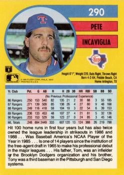 Pete Incaviglia  baseball card collectible - Main Image 2
