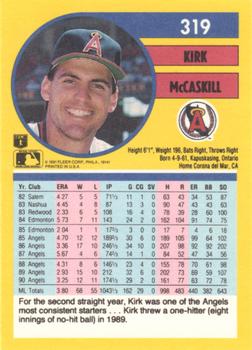 Kirk McCaskill  baseball card collectible - Main Image 2