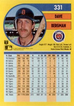 Dave Bergman  baseball card collectible - Main Image 2
