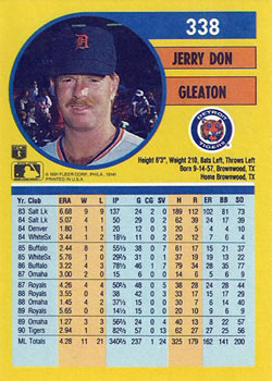 Jerry Don Gleaton  baseball card collectible - Main Image 2
