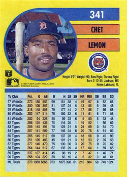 Chet Lemon  baseball card collectible - Main Image 2