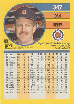 Dan Petry  baseball card collectible - Main Image 2