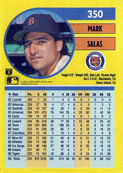 Mark Salas  baseball card collectible - Main Image 2