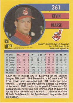 Kevin Bearse  baseball card collectible - Main Image 2