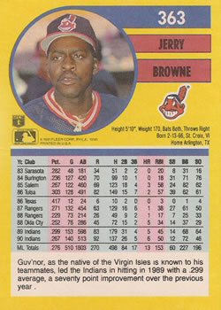 Jerry Browne  baseball card collectible - Main Image 2