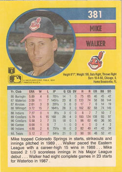 Mike Walker  baseball card collectible - Main Image 2