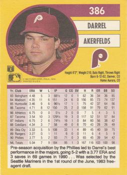Darrel Akerfelds  baseball card collectible - Main Image 2