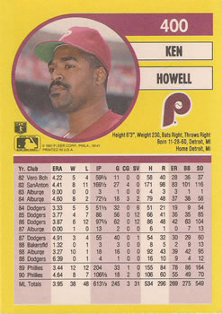 Ken Howell  baseball card collectible - Main Image 2