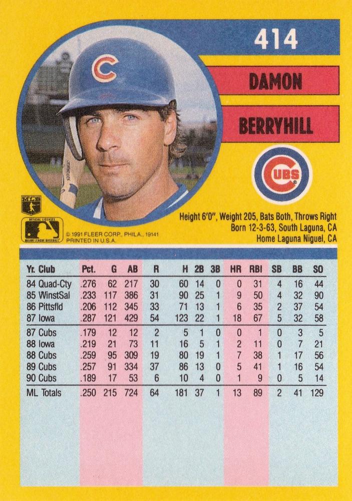 Damon Berryhill  baseball card collectible - Main Image 2