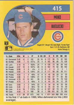 Mike Bielecki  baseball card collectible - Main Image 2