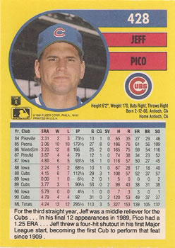 Jeff Pico  baseball card collectible - Main Image 2
