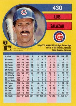 Luis Salazar  baseball card collectible - Main Image 2
