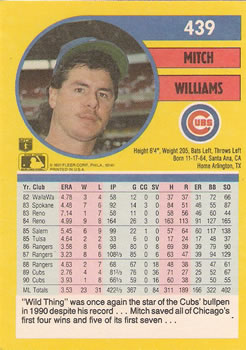 Mitch Williams  baseball card collectible - Main Image 2