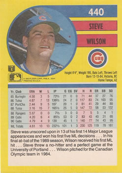 Steve Wilson  baseball card collectible - Main Image 2