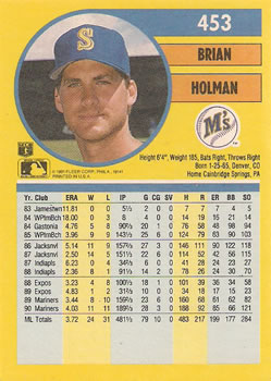 Brian Holman  baseball card collectible - Main Image 2