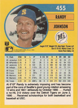 Randy Johnson  baseball card collectible - Main Image 2
