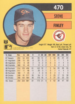 Steve Finley  baseball card collectible - Main Image 2