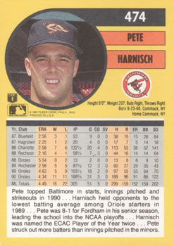 Pete Harnisch  baseball card collectible - Main Image 2