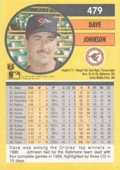 Dave Johnson  baseball card collectible - Main Image 2