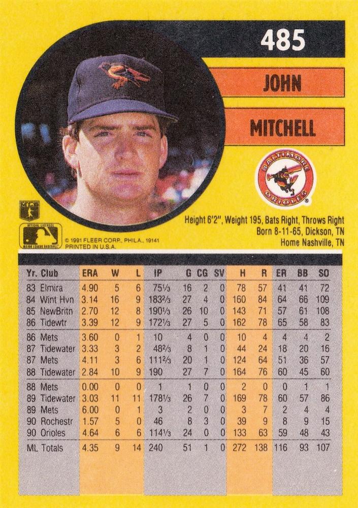 John Mitchell  baseball card collectible - Main Image 2