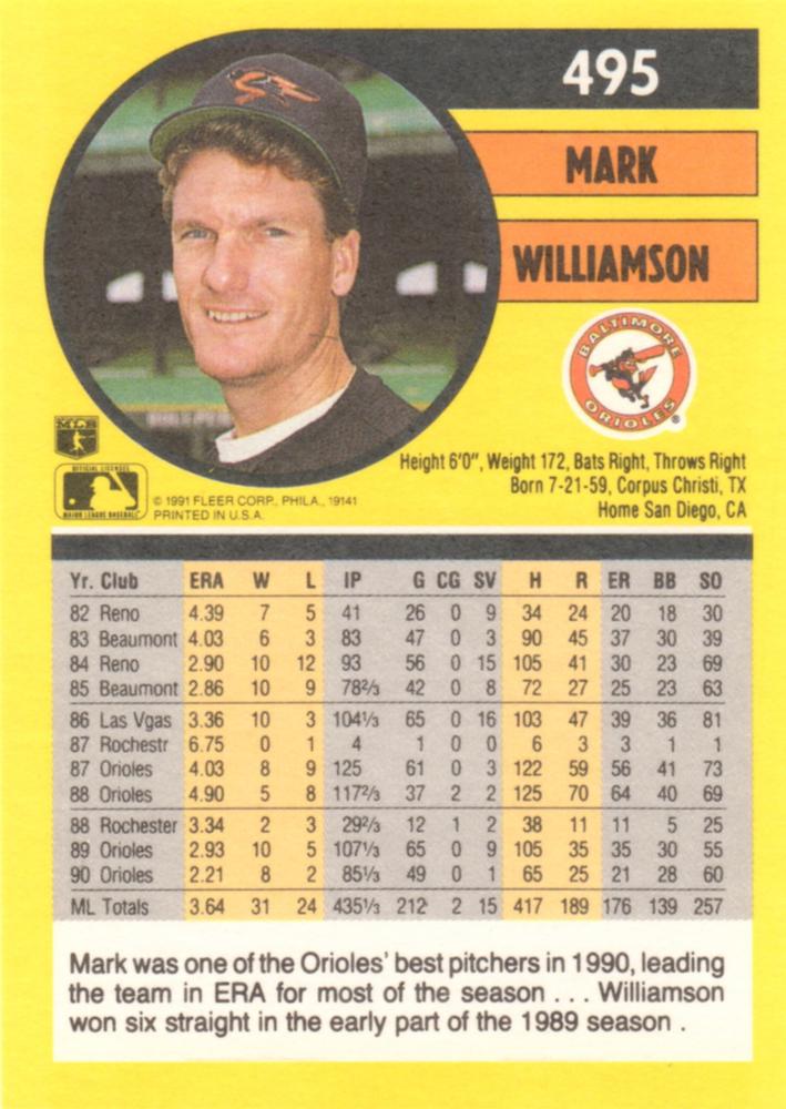 Mark Williamson  baseball card collectible - Main Image 2