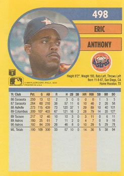 Eric Anthony  baseball card collectible - Main Image 2