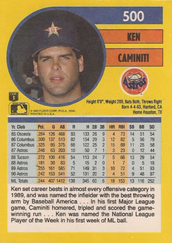 Ken Caminiti  baseball card collectible - Main Image 2