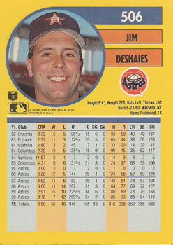 Jim Deshaies  baseball card collectible - Main Image 2