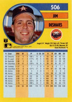 Jim Deshaies  baseball card collectible - Main Image 2
