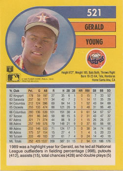 Gerald Young  baseball card collectible - Main Image 2