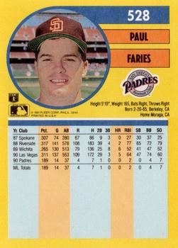 Paul Faries  baseball card collectible - Main Image 2