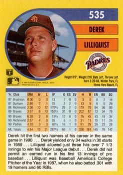 Derek Lilliquist  baseball card collectible - Main Image 2