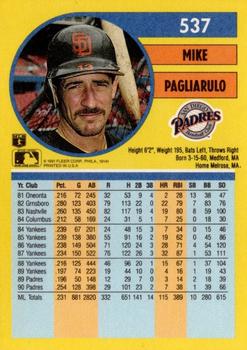 Mike Pagliarulo  baseball card collectible - Main Image 2