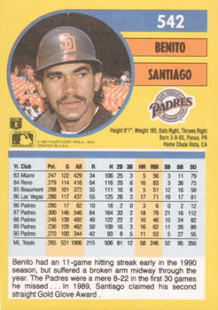 Benito Santiago  baseball card collectible - Main Image 2
